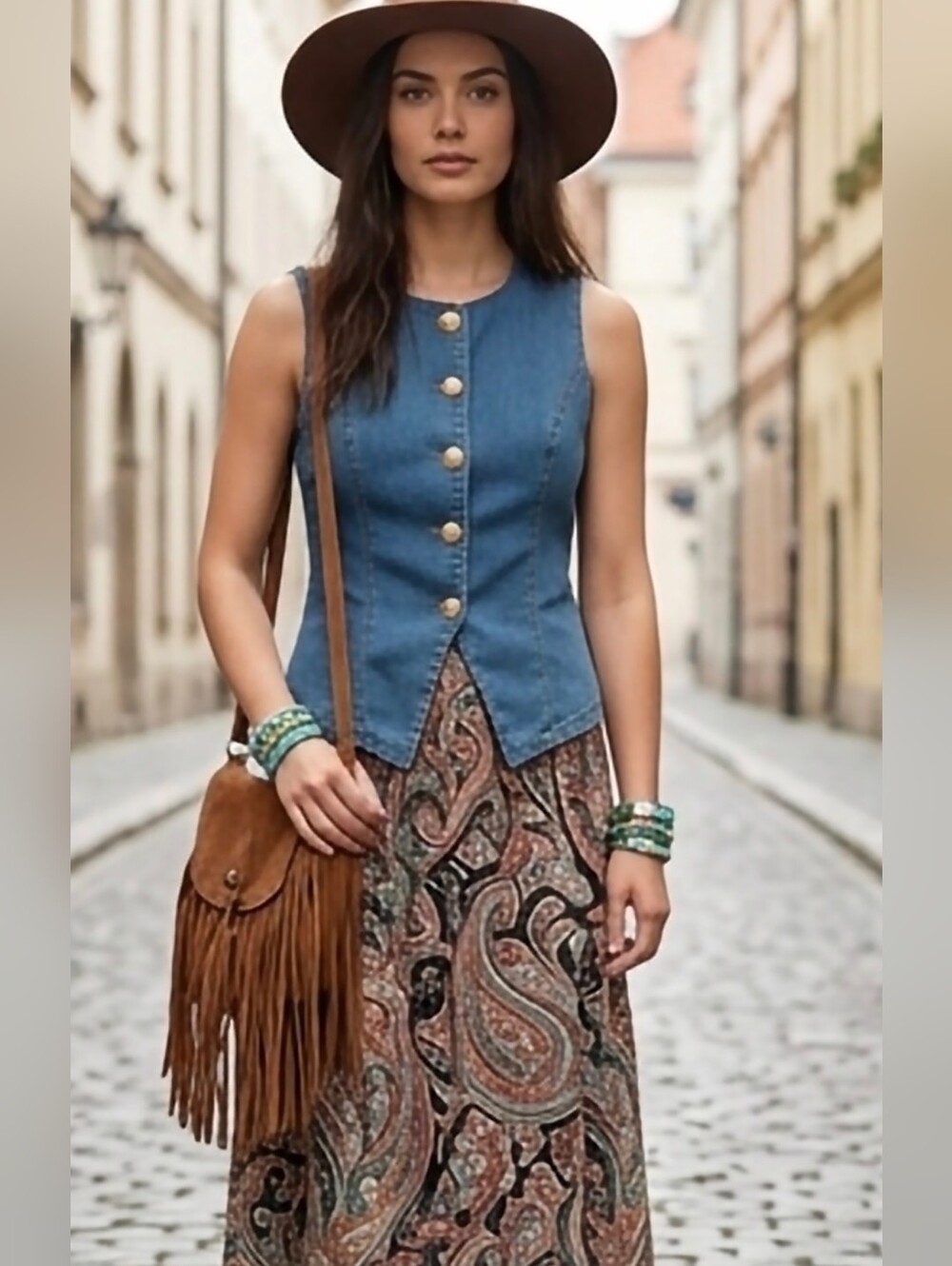 Denim-Style Blue Vest